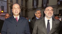L'arrivo del Ministro Alfano, con il Sindaco Di Primio