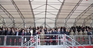 Raduno bersaglieri: tribuna con le Autorità