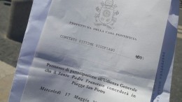 L'invito all'udienza di papa Francesco