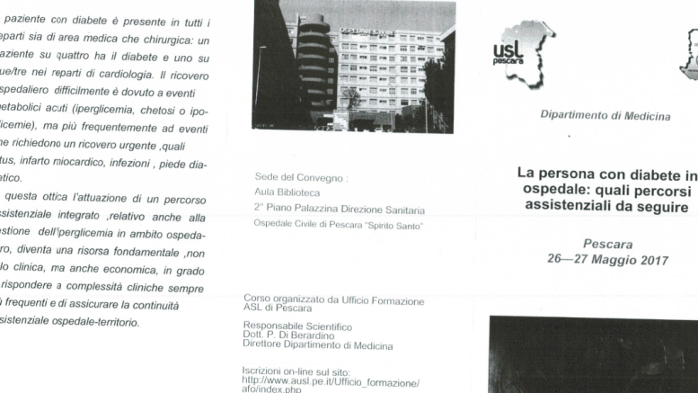 Il 26 e 27 maggio convegno sul paziente diabetico