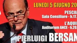 Lunedì 5 giugno Bersani in Abruzzo