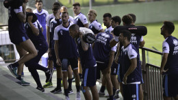 Il Pescara mentre si allena a Rivisondoli