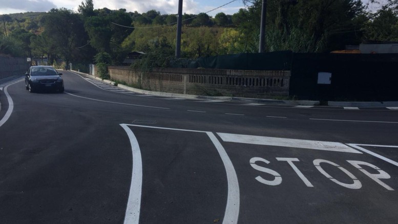 Tratto di via Prati, interessato dai lavori di riqualificazione