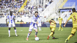 Francesco Zampano, in azione contro il Cittadella