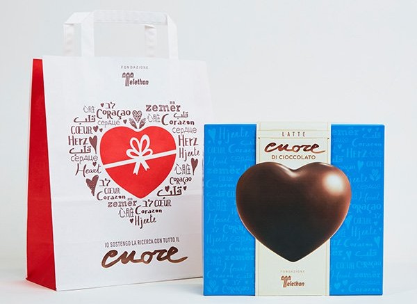 Telethon e il cuore di cioccolato