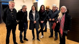 Janssens, Ricci, le psicologhe del Pea e un volontario della Comunità di S. Egidio con l'assessore Allegrino al Britti