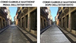Pescara Vecchia. Corso Manthonè prima e dopo i lavori di riqualificazione