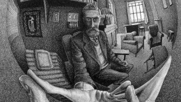 Uno dei più famosi autoritratti di Escher