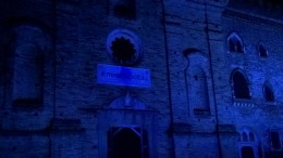 Il castello di Spoltore illuminato di blu