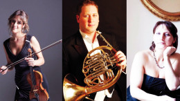 I musicisti Francesca Dego, Martin Owen e Maria Perrotta