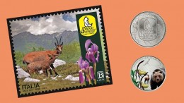 100 anni francobollo e moneta del parco nazionale d'Abruzzo, lazio e molise