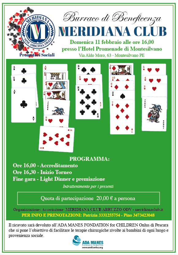 1° Torneo di Burraco di Beneficenza - Meridiana Club Abruzzo