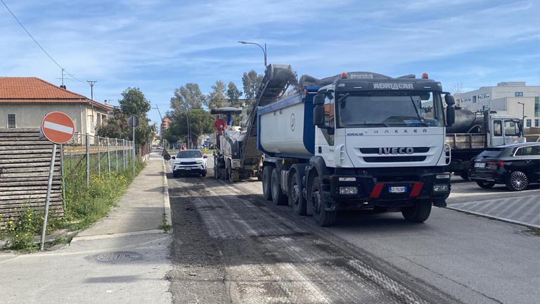 Lavori in via Salara vecchia a Pescara