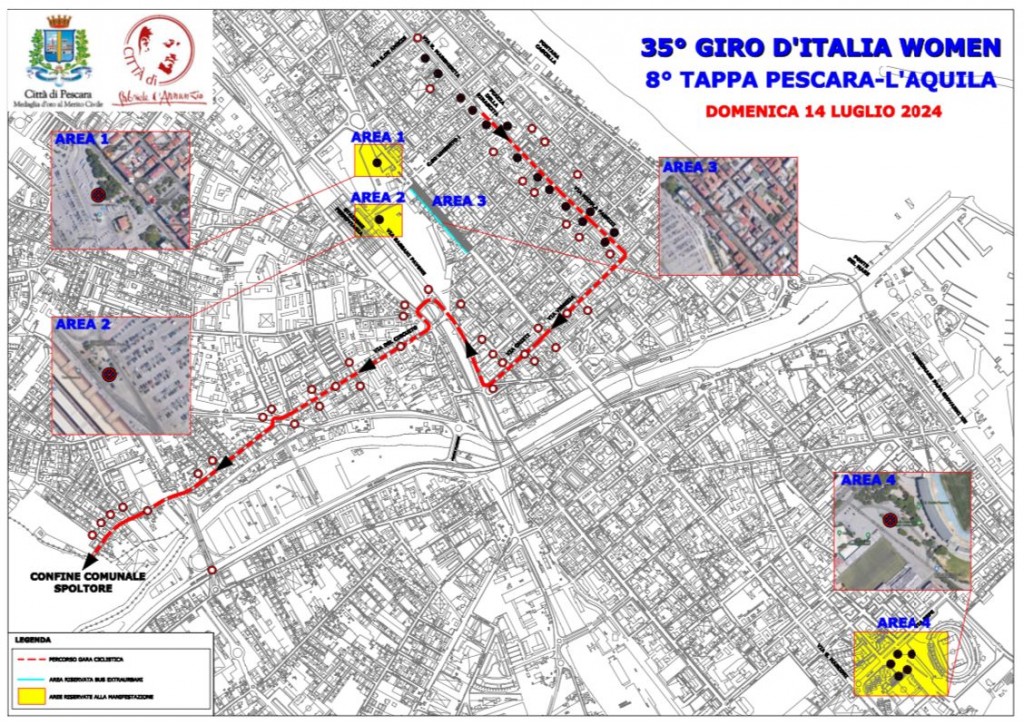 Piantina con divieti Giro d'Italia Women