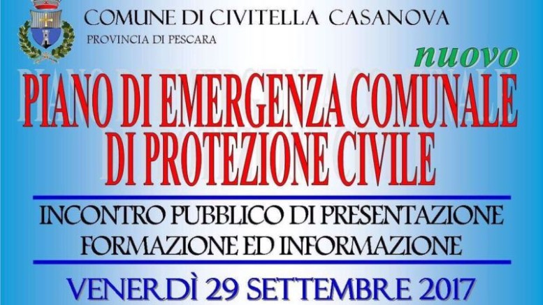 Presentazione del nuovo Piano di Emergenza di Protezione Civile a Civitella Casanova