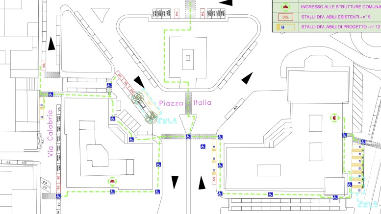 posti disabili Piazza Italia