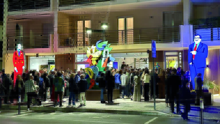 Inaugurazione opere Lodola - D'Annunzio, Flaiano